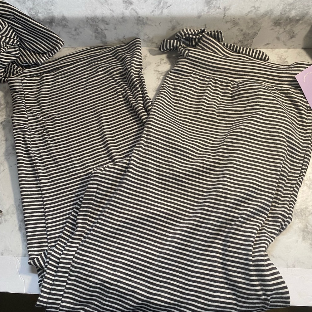 Joyspun NWT Women Sz XL Walmart Black and White Pajama Lounge Pants with Pockets